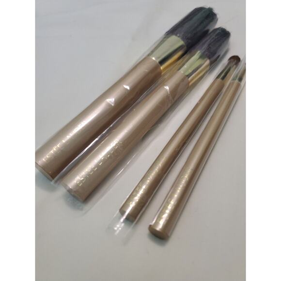 ESTEE LAUDER gold handle set of 4 makeup brushes NEW - Picture 6 of 6